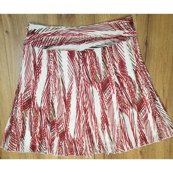 Apt 9 Career Classic Graphic Fit & Flare Skirt Cream Rust Browns Pls Size 16 - Picture 2 of 6